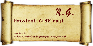 Matolcsi Györgyi névjegykártya